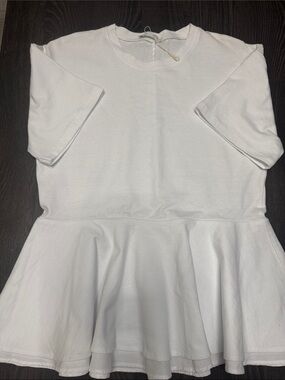 Zara White Peplum Short-Sleeve Top